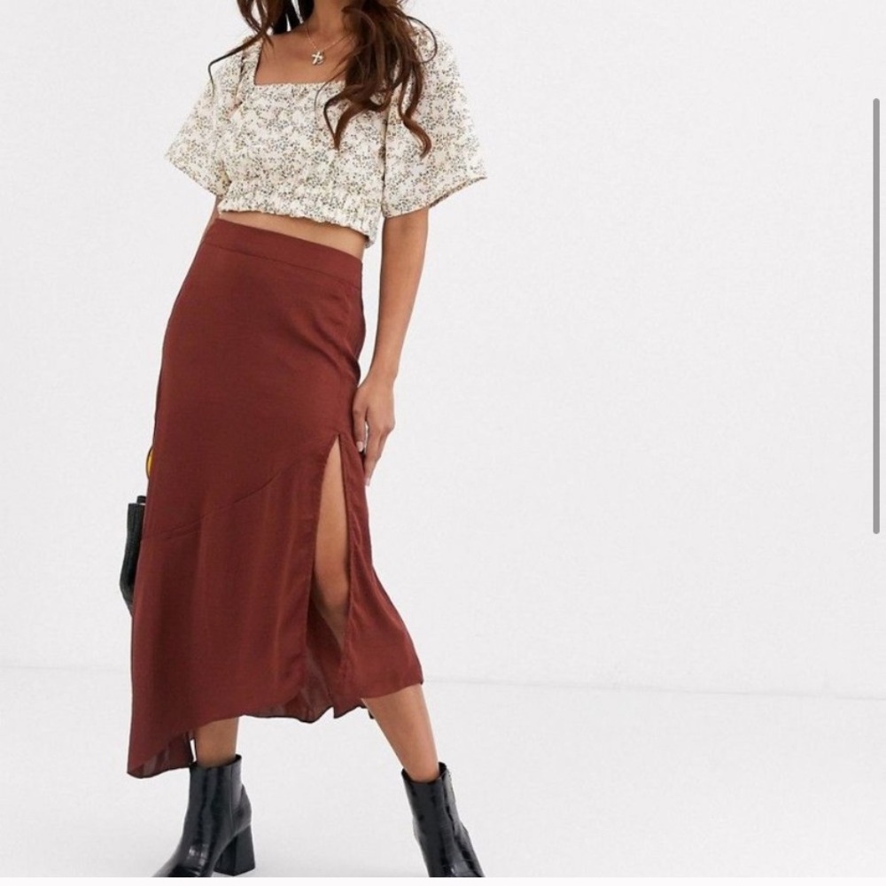 Free People Lola Asymmetrical Slit Skirt